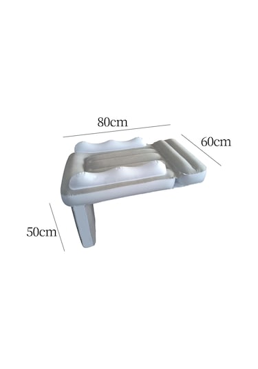 Suntek Çocuklar Için Şişme Uçak Yatağı Arka Koltuk Mat Beyaz Ve Gri Çok Renkli