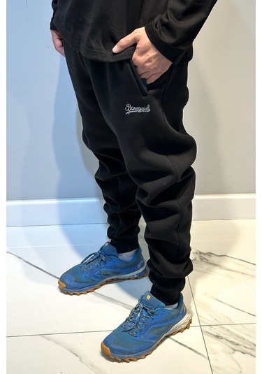 Erkek Paçası Ve Beli Lastikli Üç İplik Şardonlu Eşofman Altı 0341 Lacivert Lacivert