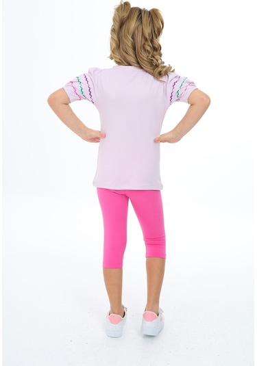 Toontoy Kız Çocuk Nakışlı Kaprili Takım Açık Lila