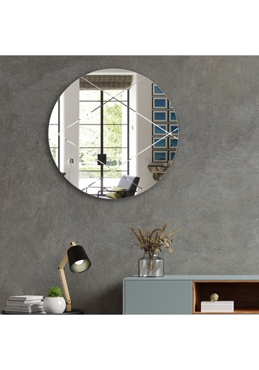 Ayna | Düz Ayna | Baklava Kanallı | Çap60Cm Şeffaf