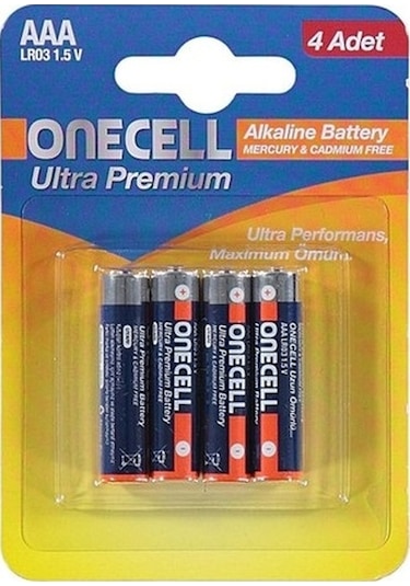 Onecell LR03 Ultra Premium 1.5V AAA Alkalin Pil 4'lü