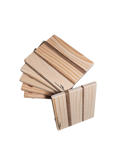 Doğal ahşap Bardak altlığı fincan altlığı çay tabağı (6lı set) Ahşap