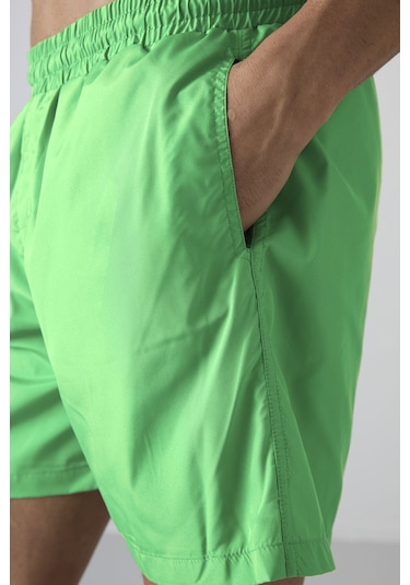 Tommylife Neon Yeşil Hızlı Kuruyan Standart Fit Erkek Deniz Şortu - 81237