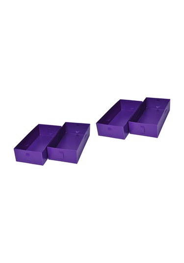 Çekmece İçi Düzenleyici Set,4 Adet Kutu Mor 30x15x7cm Şeffaf