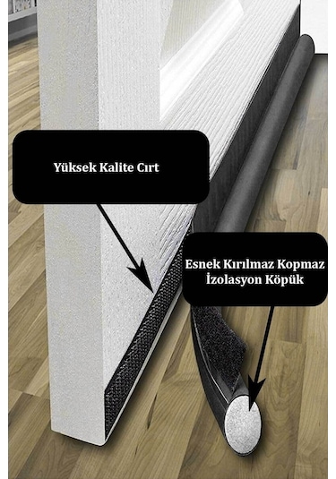 Lüks Kapı Altı Rüzgar Önleyici Sünger 90 Cm Beyaz