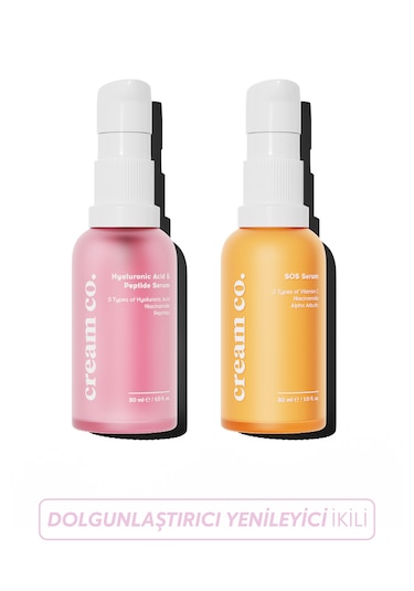 Cream Co. Hyaluronic Acid & Peptide Serum 30 ML + Sos Serum 30 ML