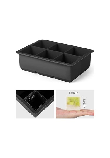 Kapaklı Büyük Kare Buz Küpü Tepsisi İstiflenebilir Yer Tasarruflu Buz Yapıcı Yeşil