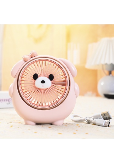 Ling Pan Küçük Fan Usb Şarj Üç Aşamalı Açılı Ayarlanabilir Masaüstü Başucu Ev El Elektrikli Fan Pembe