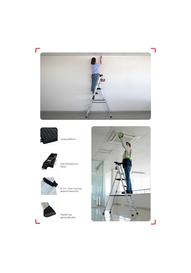 Çağsan HA105 5+1 Basamaklı Hazar Alüminyum Merdiven