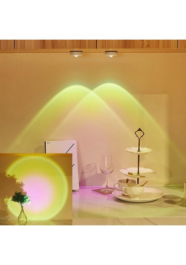 Led Kablosuz Günbatımı  Gece Işığı Projektör Deoration Ev Duvar  Odası Mutfak Vitrin  Için Led Işıkları Güneş Çok Renkli