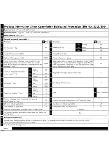 LG F4T2VYM1S 1400 Devir 9 KG Çamaşır Makinesi