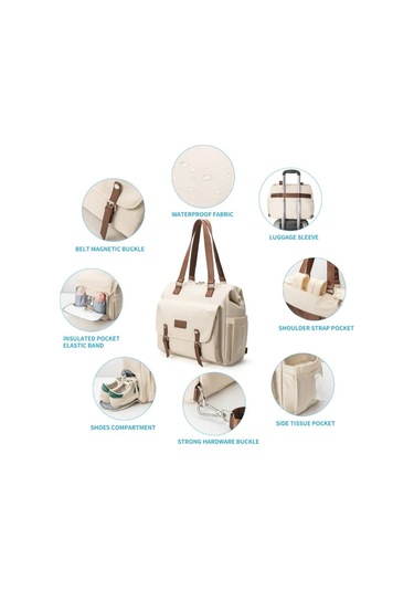 Jialan Büyük Kapasiteli Çok Fonksiyonlu Üç Kullanımlı Çapraz Bej