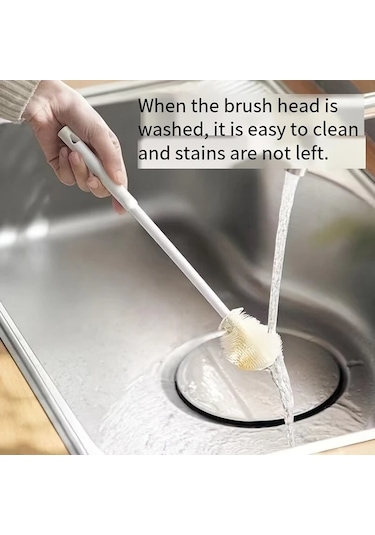Hightower Beyaz Uzun Saplı Katlanır Yumuşak Fırçalı Bardak Fırçası - Sıkı Alanlar Ve Ulaşılması Zor Yerler İçin Manuel Temizlik Aracı