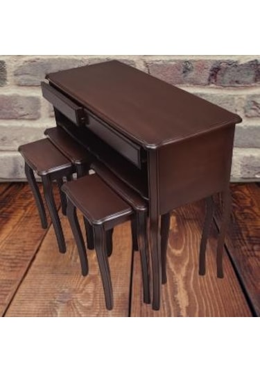 Dresuar-zigon Model  KAYIN Torna İskelet Çift zigon Parlak ceviz  Kutuda sevk El Yapım Ceviz