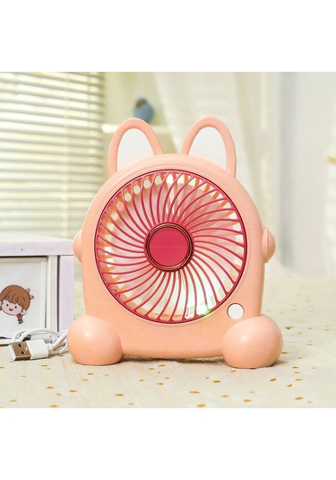 Ling Pan Sevimli Küçük Fan Usb Şarj Masaüstü Başucu Ev El Elektrikli Fan Pembe Kaplama Sürümü