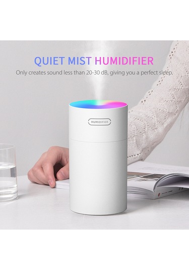 Monyee Ev İçin Usb Renkli Led Işıklı Sessiz Nemlendirici, Nano Sprey Teknolojisi, Otomatik Kapatma, 2 Mod Sürekli/aralıklı