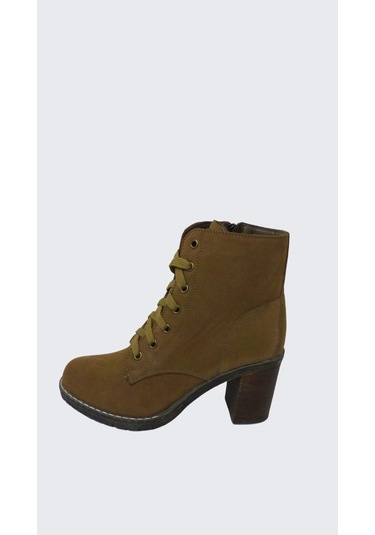Kadın Nubuk Topuklu Bot Kahverengi