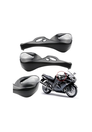 Xuweiwei 2pcs Off-road Motorcycle El Koruma Siyah Siyah Ve Turuncu Tasarım Kolay Montaj