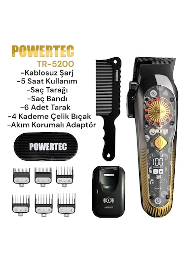 Powertec TR-5200 Profesyonel Saç Kesme Makinesi
