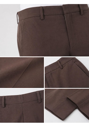 Classics Men Caserta Regular Fit Likralı Erkek Kumaş Pantolon - 7558 Kahverengi