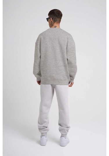 Mbb E-ticaret Erkek Bisikilet Yaka 3 İplik Pamuklu Sweatshirt - Gri