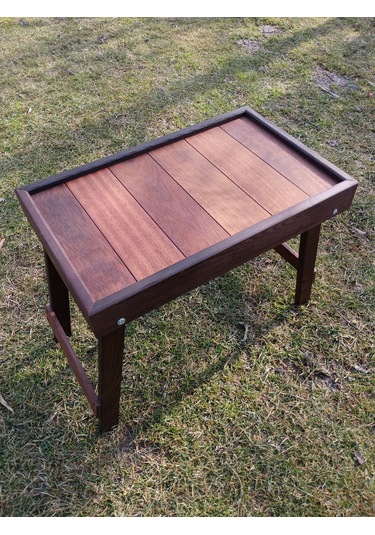 Birayse Ahşap Kamp Sehpası Paralel Kahverengi