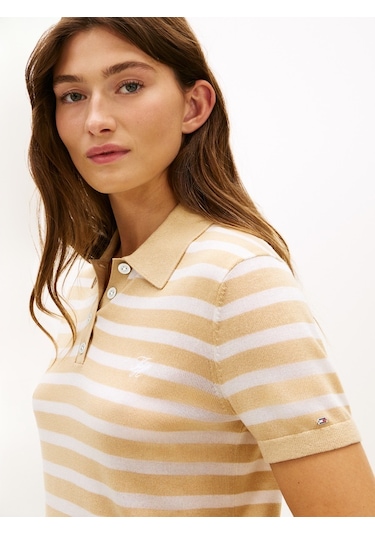 Tommy Hilfiger Lıght Layerıng S/s Polo Sweater Kadın Beyaz Polo - Ww0ww48503