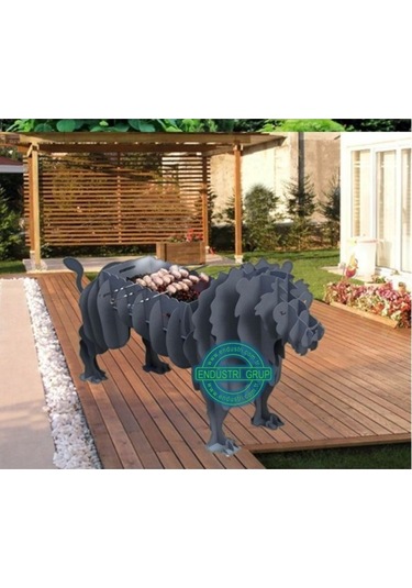 Endüstri Grup - Aslan Figürü Heykel Kömürlü Mangal Barbekü Izgara