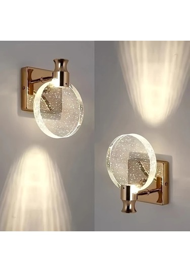 Challenger Gümüş Kristal Duvara Monte Lamba Yatak Odası Oturma Odası Aydınlatma Aparatı Gümüş