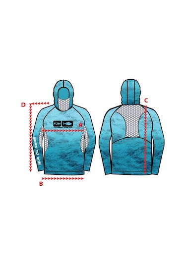Fujin Pro Angler S24 Buff & Hoodie Makai Blue Red Kırmızı