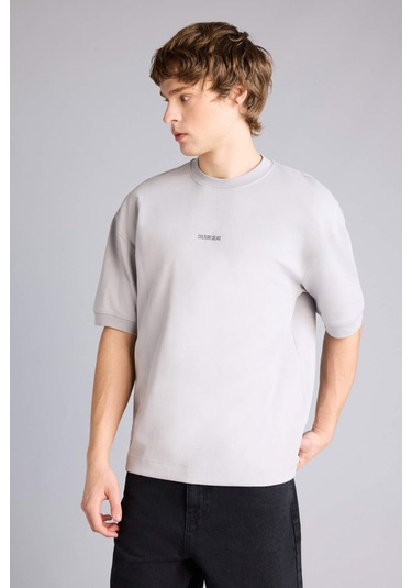 Defacto Loose Fıt Baskılı Tişört H4209ax26spgr253 Gri-gr253