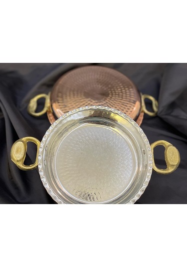 Gaziantep 21 Cm Bakır El Dövmesi Sahan Omlet Yumurta Tavası Mıhlama Sahan 1.sınıf Kalaylı Çirtikli