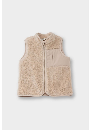 Defacto Erkek Bebek Fermuarlı Pelüş Yelek G1129a525wnbg286 Bej-bg286