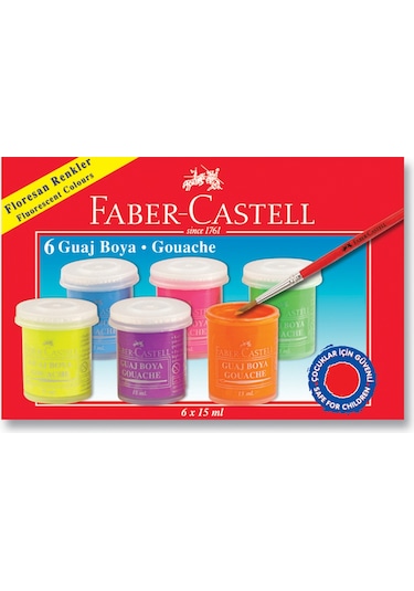 Faber-Castell Guaj Boya 6 Renk Tekli Çok Renkli