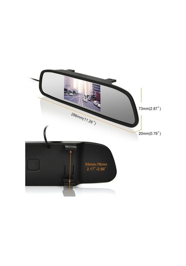 Dancemonkey Rg-202 Kamyon Dikiz Aynası Ekranı 4.3'' Su Geçirmez Yuvarlak Kamera