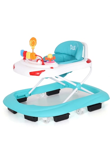 Duux Plano Oyuncaklı Müzikli 3 Kademeli Örümcek Bebek Yürüteci Turkuaz