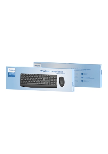 Philips SPT6337 Kablosuz Türkçe Q Klavye & Mouse Seti Siyah