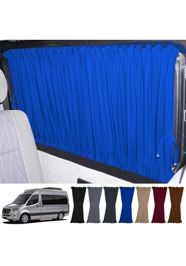 Pandami Mercedes Sprinter W907 Uzun 2018+ Uyumlu Mavi Raylı Oto Perde Takımı