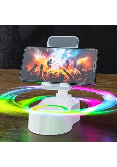 Fochsia Kablosuz Hoparlör Ve Power Banklı Katlanır Siyah Telefon Tutucu Siyah