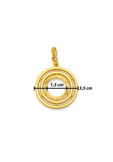 Altın Kaplama İmitasyon Ajda Model Çeyrek Çerçeve İçi Boş Kolye Ucu Tgr-733 Altın