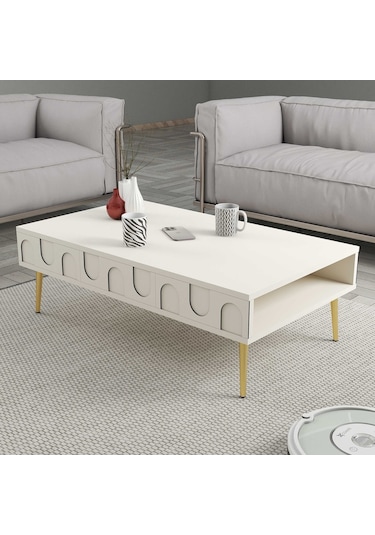 Variant Lyon Orta Sehpa - Krem / Altın