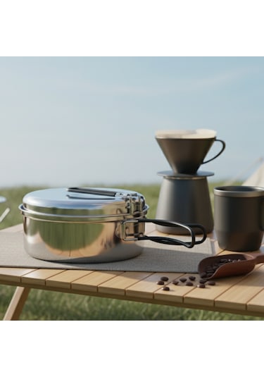 Easy Camp Tour Cook Set 3 Parça Paslanmaz Çelik Yemek Seti Gri