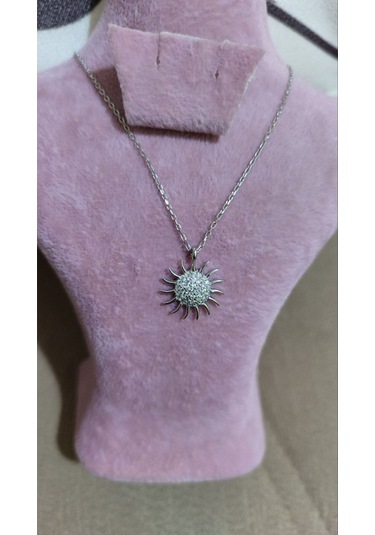 Modagümüşevi 925 Ayar Gümüş Güneş Kolye, Gümüş Kadın Kolye, Güneş Kolye