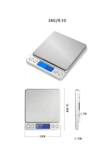 Buffer Dijital Hassas Mutfak Terazisi Hassas Tartı 2000 Gr/01 Gr Hassasiyet Çok Renkli