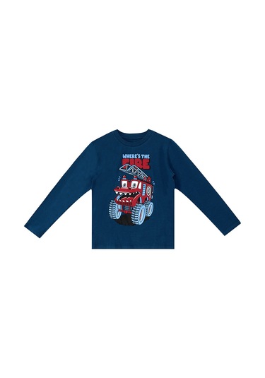 Denokids Canavar İtfaiye Erkek Çocuk T-shirt Pantolon Takım Çok Renkli