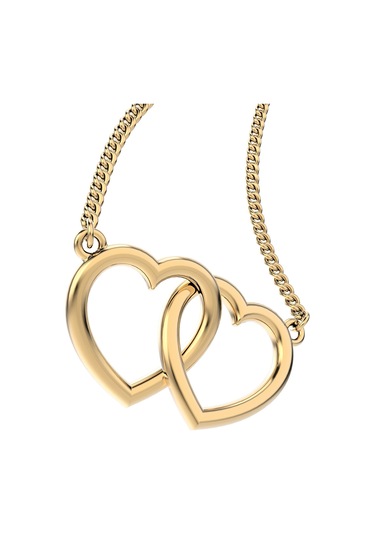 Chocli 18 Ayar Altın Kaplama Hearts Kolye Altın