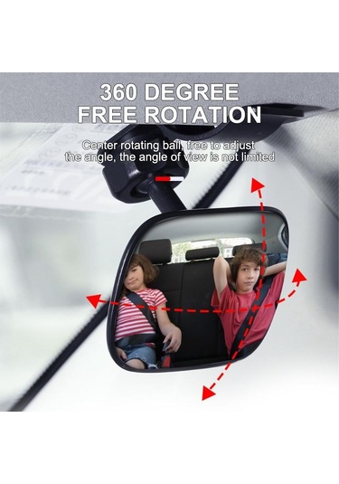 Seametal Araba Bebek Arka Koltuk Dikiz Aynası Bebek Ve Yürümeye Başlayan Çocuk İçin Güvenlik Görünüm Vantuz Cam Güneşlik Plaka Klipsi Clamp