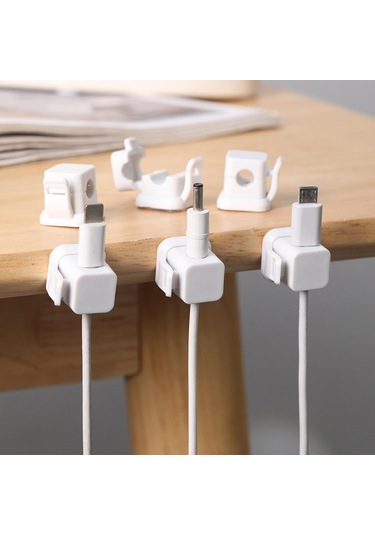 Homyl 6 Adet Manyetik Kablo Klipsi Kordon Organizatör Beyaz