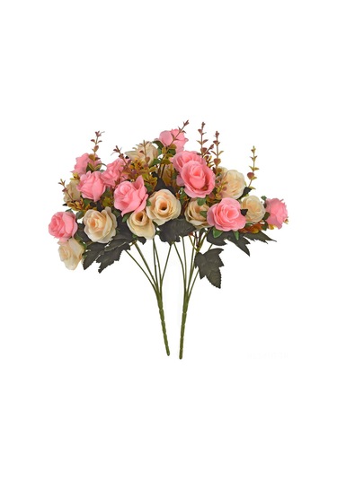 Hangfox 12 Çiçekli Avrupa Stili Simülasyon Gül, 6 Dal Ve 2 Renk Kombinasyonu, Serbest Konum Ayarı, Dekoratif Vazo İçin Uygun