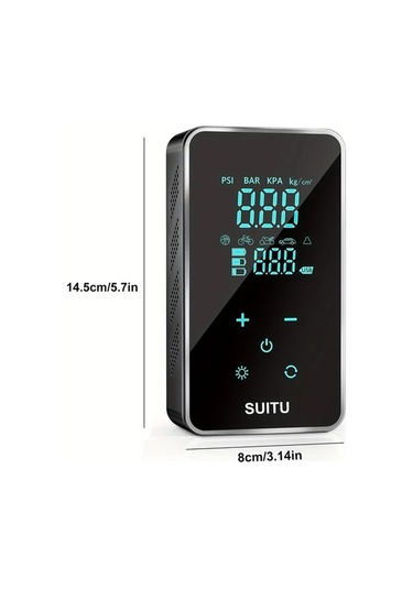 Willowhaven Siyah 150psı Kablosuz Portatif Lastik Şişirme Cihazı Dijital Göstergeli Usb Şarjlı Seyahat Kompresörü